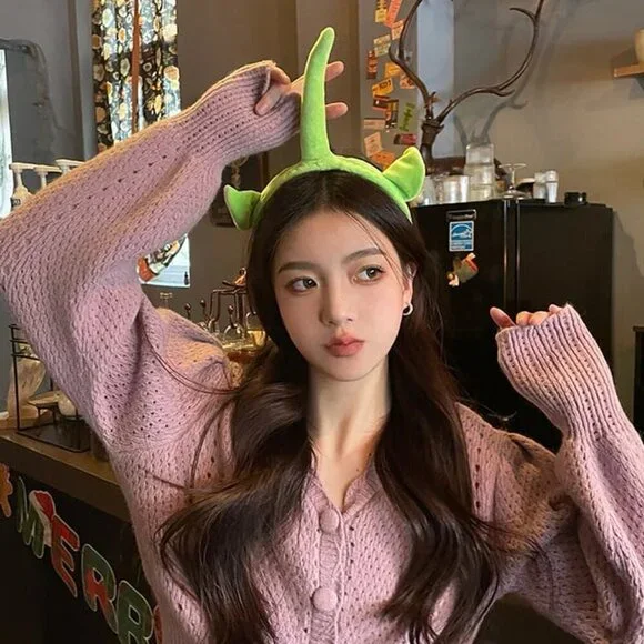 Green Cloth Headband Ears Fashion Hair Accessory for Adults Halloween Parties - Picture 2 of 5